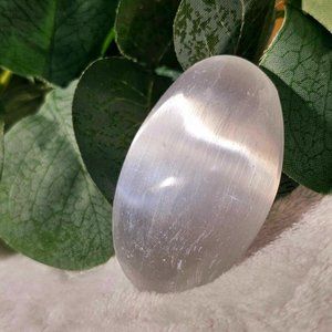 Selenite Palm Stone